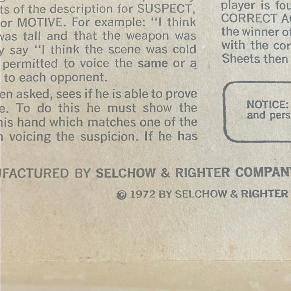 Whodunit Mystery Detective Game Vintage Box - Pink, Purple, Cream Artwork 1972 - Picture 8 of 8